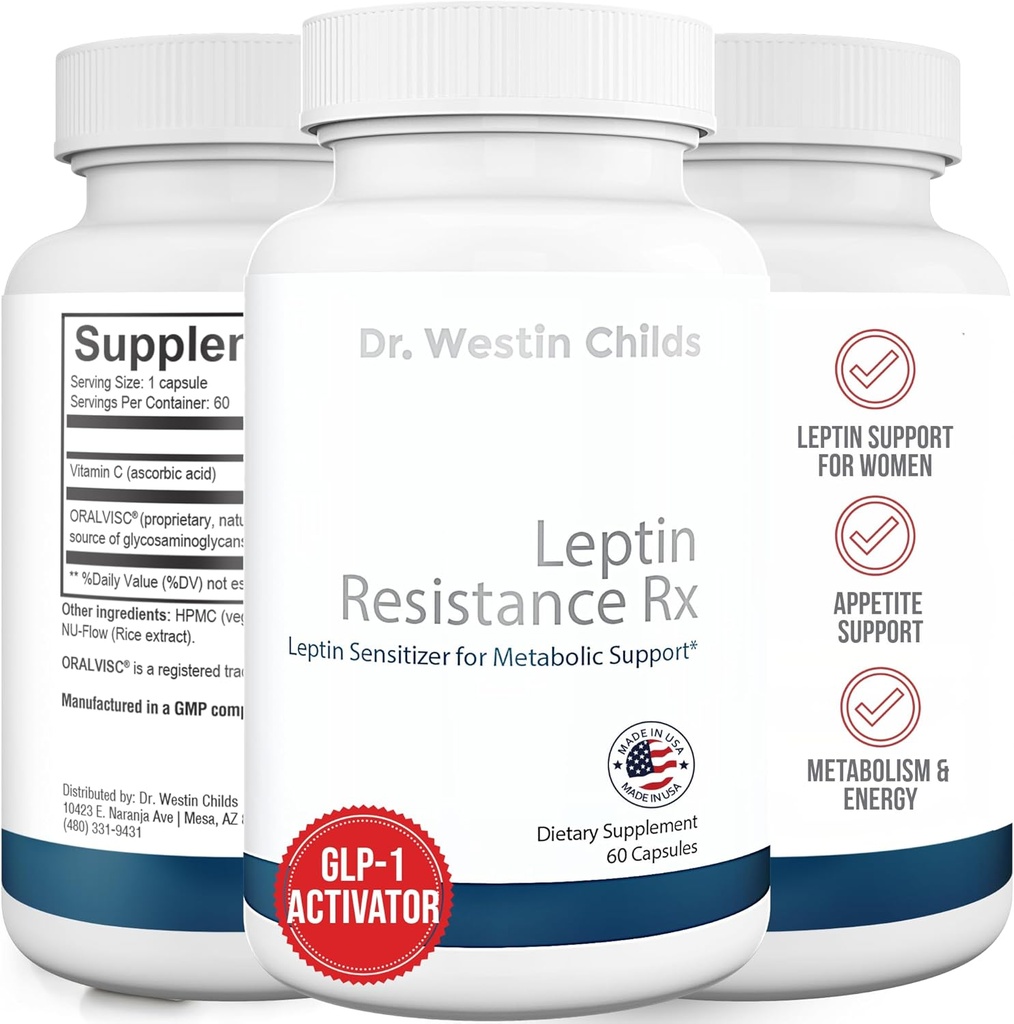 Dr. Westin Childs | Leptin Direnişi Rx – Doğal Leptin Sensitizer Support Supplement for Women for Thyroid, Metabolic Health, Vitality, Energy, Focus with Glycosaminoglycans, C - 60 ctt