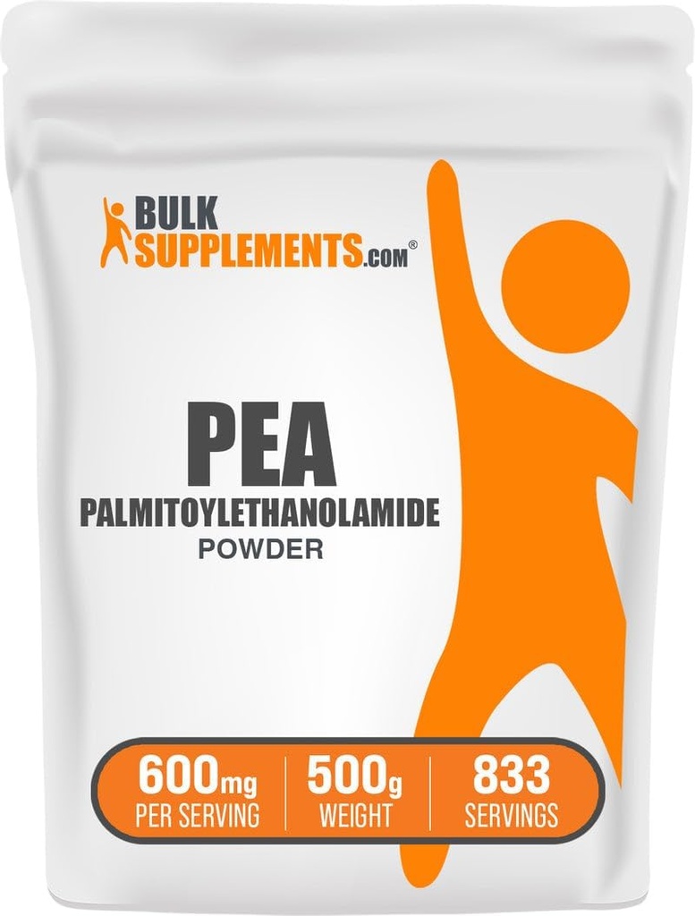 BulkSupplements.com Παλμιτοϋλοαιθανολαμίδιο σε σκόνη - Συμπλήρωμα αρακά, Παλμιτοϋλοαιθανόλης για υποστήριξη Impmune - Χωρίς γλουτένη, 600mg ανά υπηρεσία, 500g (1.1 lbs) (Συσκευασία των 1)