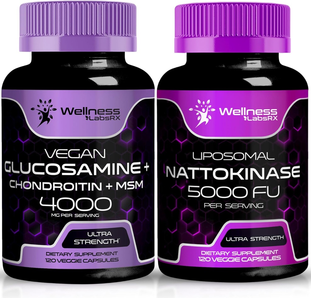 WELLNESS LABSRX Glucosamin Chondroitin MSM | Nattokinase Capsules
