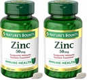 Nature’s Bounty Zinc 50mg, Immune Support & Antioxidant Supplement, Promotes Skin Health,1 Caplet ανά ημέρα,Gluten Free,250 Vegetarian Caplets, (Pack of 2)