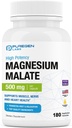 Puregen Labs Magnesium Malate 500mg | High Potency Elemental Magnesium | 180 Veggie Caps, Superior Absorption, Non-GMO, NO Gluten and Dairy, Supports Muscle, Joint, and Heart Health