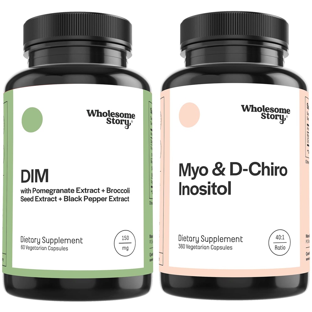 DIM + Myo & D Chiro Inositol | DIM Supplement for Women with Pomegranate + Myo & D-Chiro Inositol Supplement Bundle | Hormone Balance for Women | Cell and Tissue Health | 60 & 90 Servings