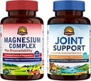 Vitalitown Magnesium + Glucosamine Chondroitin MSM Bundle (Pack of 2) | Magnesium Complex (Item 1) & Joint Support* (Item 2) | 120 Magnesium Capsules & 90 Joint Capsules