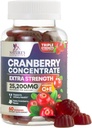 Cranberry Gummies 50:1 Cranberry Extract - Urinary Tract Support Made with5.000 mg, Helps Cleanse & Protection, Cran Berry Gummy Supplement + Vitamin C, Chewable Cran Pills for Women - 60 Gummies