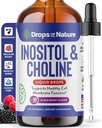 Inositol & Choline Liquid Drops – Vegan, Non-GMO, Easy-to-Take – Enhanced Absorption Inositol Supplement – Prenatal Vitamins for Women – Supports Cellular Health & Overall Wellness (Mixed Berry, 60ml)