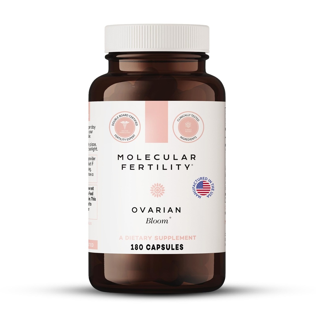 Ovarian Bloom - Doctor Formulated Fertility Supplement for Women - Hormone Balance, Egg Cell Health, Reproductive Wellness - 40:1 Myo-Inositol & D-Chiro Inositol - 30 Day Supply
