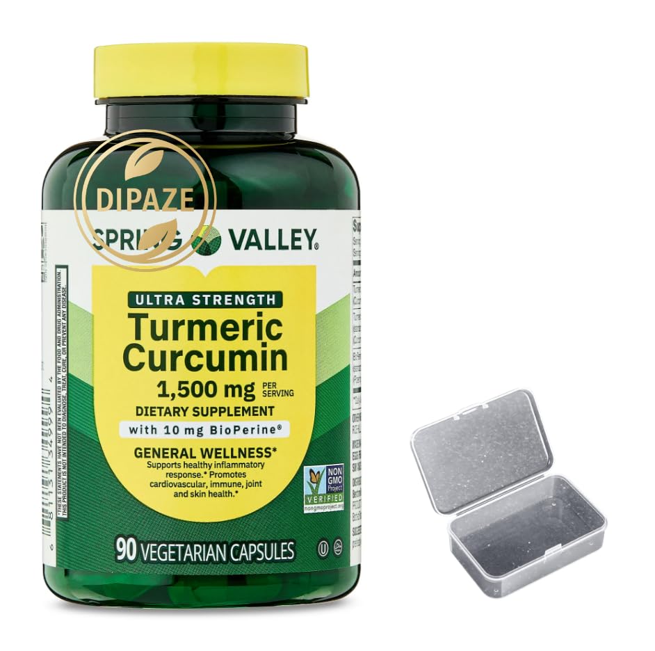 Spring Valley Turmeric Supplement | Turmeric Curcumin Supplement, Ultra Strength 1,500 mg, 90 Count -