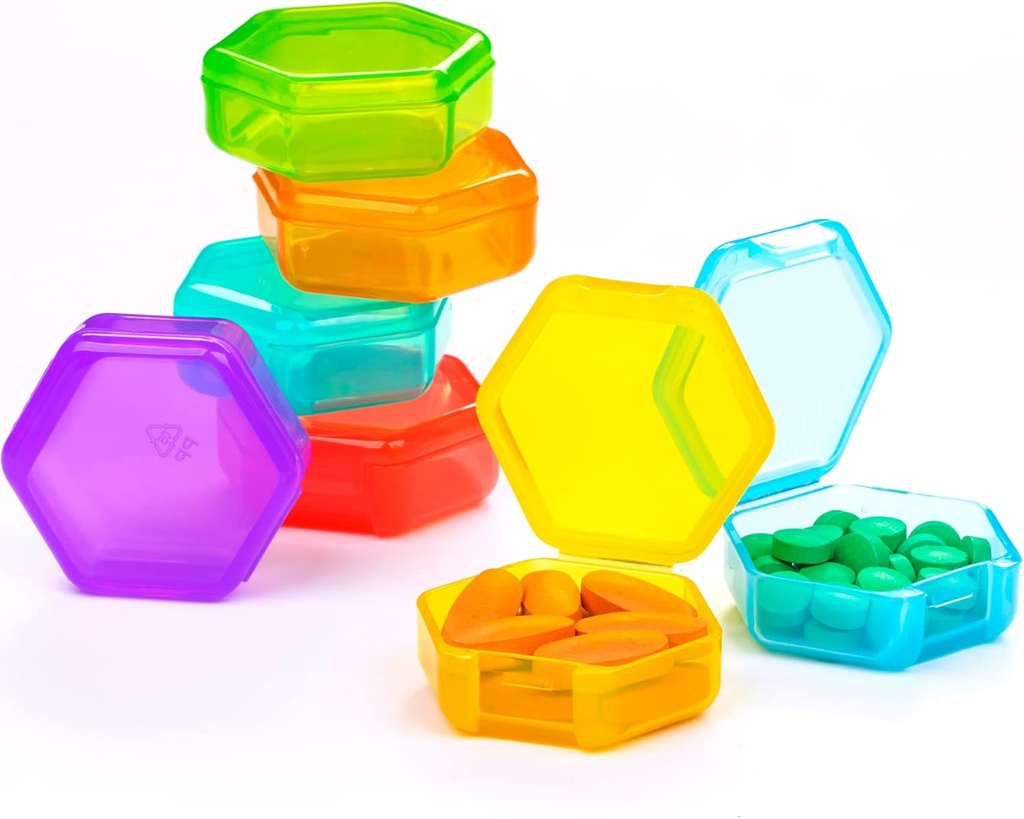 Küçük Pill Organizer, 7 Packs Travel Pill Box Portatif 7 Günlük Domuz Free Mini Pill Organizer for Pocket Purse Briefcase Travel Pills Medicine Cod Liver Oil Storage Box Box Box