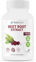 Red Beetroot Extract 1300 mg per Service - Tozlu Arıtroot Supplement - 60 Capsules - 1 Ay - Vegan Dostu - ABD'de Made in USA
