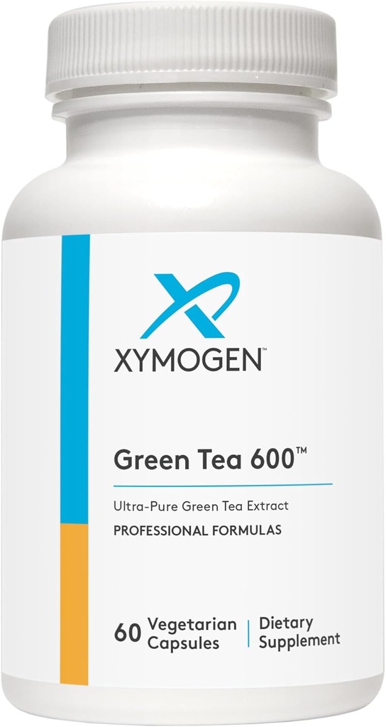 XYMOGEN Yeşil Çay 600 - Ultra Pure Green Tea Extract Capsules - Immune Support Supplement - Supports Heart Health + Brain Health - Gluten Free, Vegan, GMO (60 Capsules)
