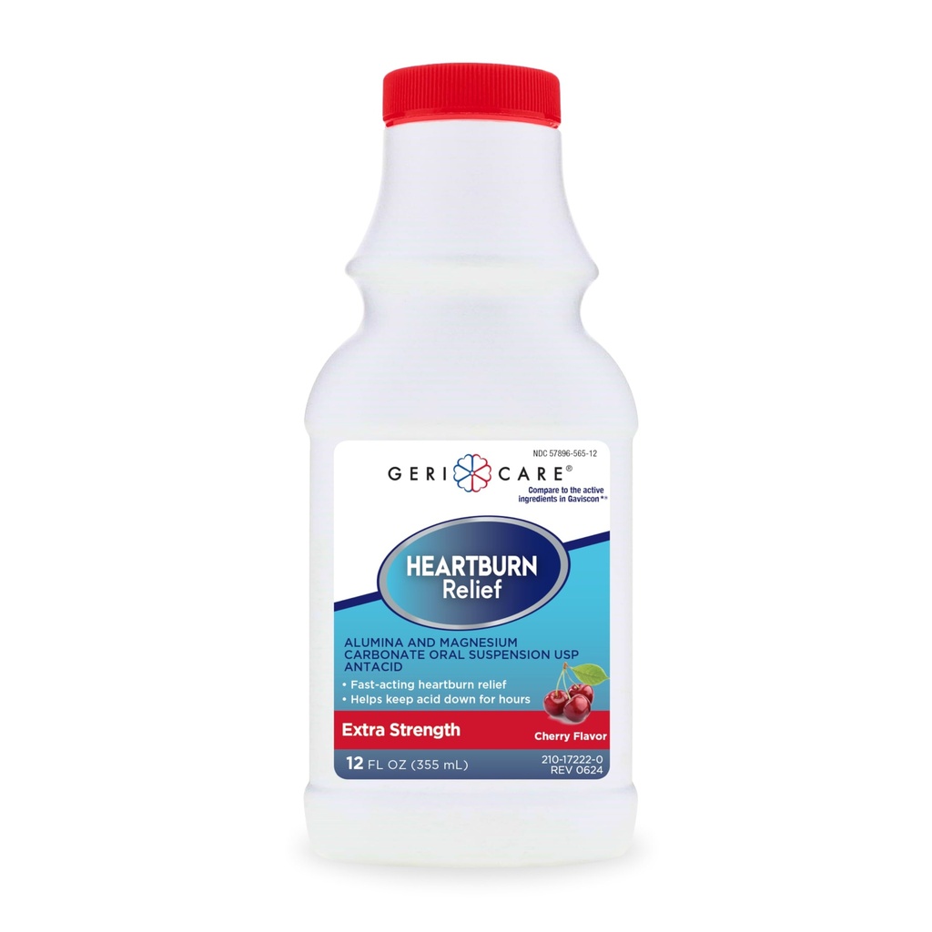 GeriCare Heartburn Relief and Acid Reflux Medicine | Effective Antacid for GERD Relief and Heartburn | Alternative to Maalox Liquid, Mylanta, and Pepcid Complete 12 Fl Oz