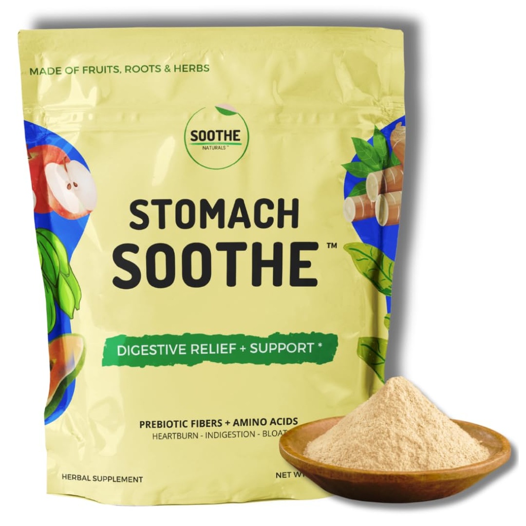 Soothe Naturals Acid Reflux Powder - L Glutamine for Gut Health, Acid Reflux Medicine, Leaky Gut Repair, Gut Lining Repair, Alginate for Acid Reflux (30 Servings)