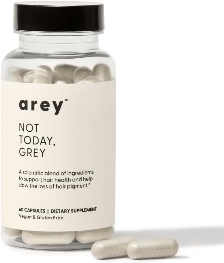 Arey Not Today, Grey Daily Hair Supplement for Women & Men | Slows Grey Saç Büyüme & Repigment in 3-6 Ay | Sağlıkçı, Saç | Biotin, B +D Vitaminler | Vegan & Gluten Free (1 ay)