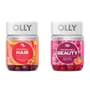 OLLY Heavenly Hair Gummy, Supports Healthy Hair, Keratin, Biotin & Undeniable Beauty Gummy, For Hair, Skin, Nails, Biotin, Vitamin C, Keratin, Chewable Supplement, Grapefruit, 30 Day Supply - 60 Count