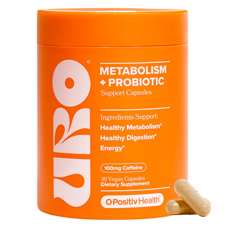 URO Metabolism + Probiotic Support Capsules – Metabolism, Gut Health & Sustained Energy – with Chromium Picolinate, Green Coffee Bean Extract & Targeted Probiotics – 1 Month Supply – 30 Servings