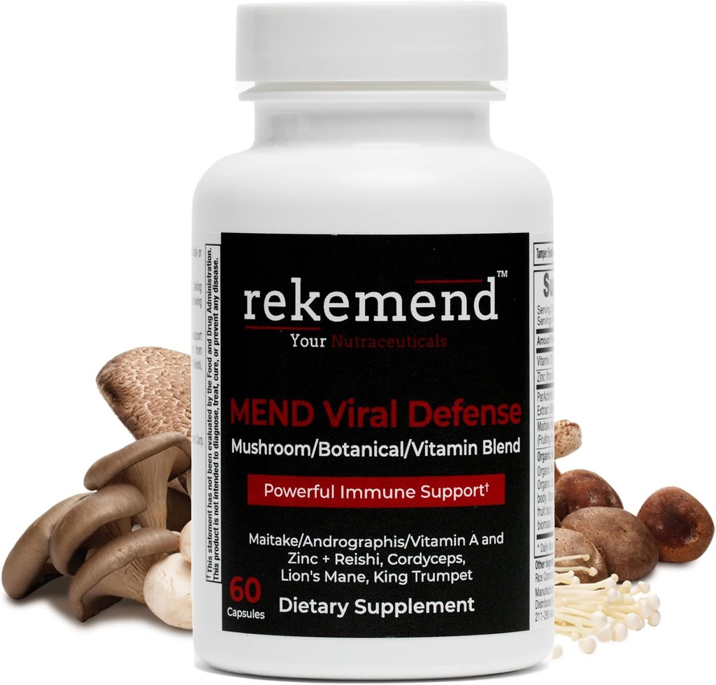 Immune Support için Mushroom Supplement - Contains Lions Mane, Cordyceps & Reishi Mushroom Extracts - 60 Capsules