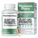 Physician's CHOICE Bloat & Gas Probiotic 5-in-1 Proactive Support + Daily Relief - Digestion & Gut Health- Herbals, Digestive Enzymes, Post & Prebiotics - Gas Relief for Adults - Women & Men - 30ct