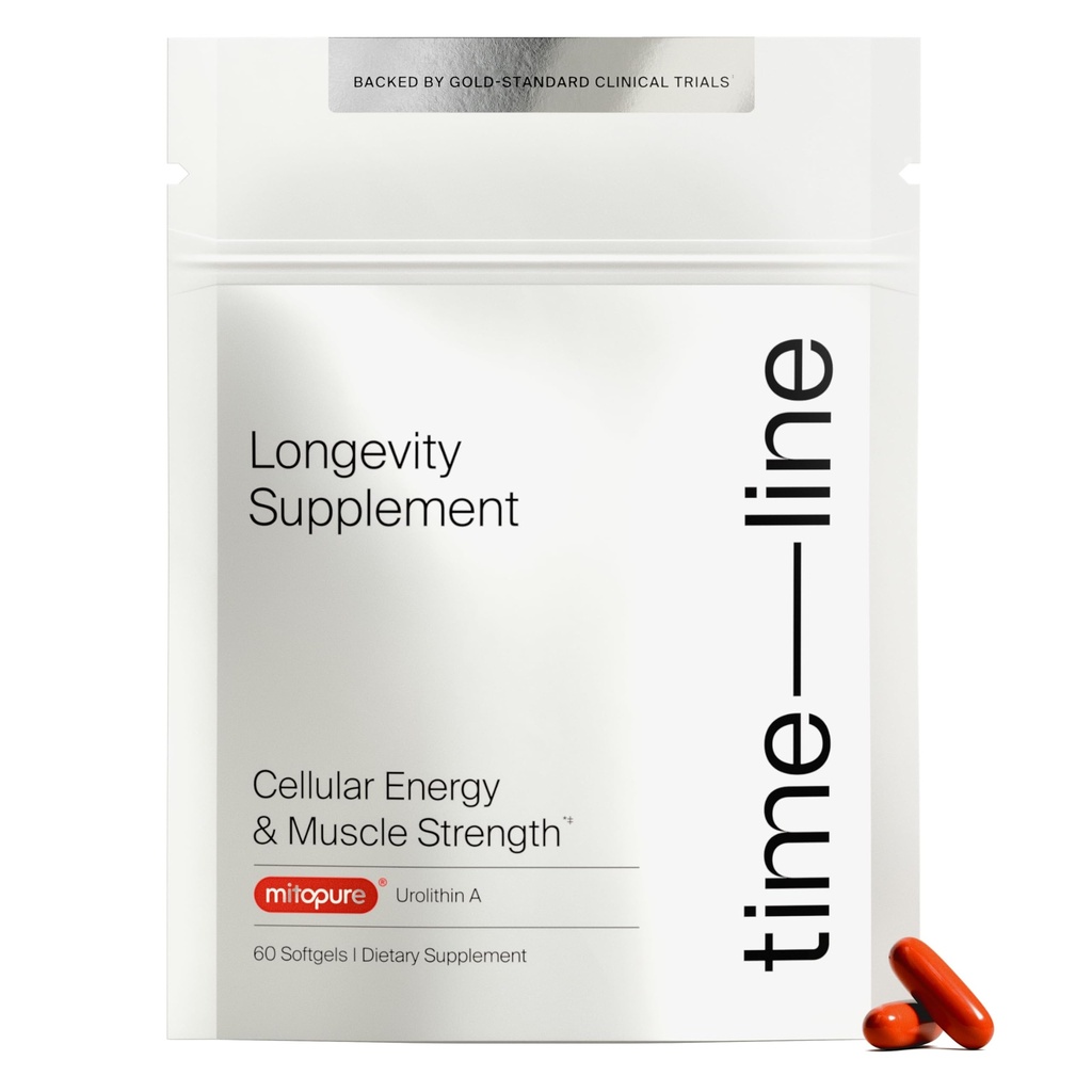 Timeline Mitopure Urolithin A Supplement Softgels - Clinically Proven Support for Healthy Aging and Cellular Renewal - Mitoceutical for Muscle Support and Longevity