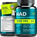 NAD Supplement 300Mg Extra Strength NMN Alternative Liposomal + Green Tea for Women & Men w / Urolithin A, Resveratrol, CoQ10, Alfa Lipoic Acid