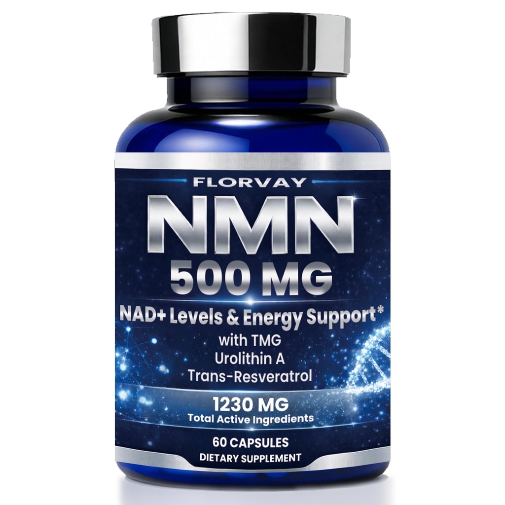 Beta NMN 1230mg NAD+ Complex – with Resveratrol, TMG, Urolithin A & Quercetin – Cellular Energy & Healthy Aging Support – Daily Anti-Aging Routine Nicotinamide Mononucleotide for Women Men – 60 Caps