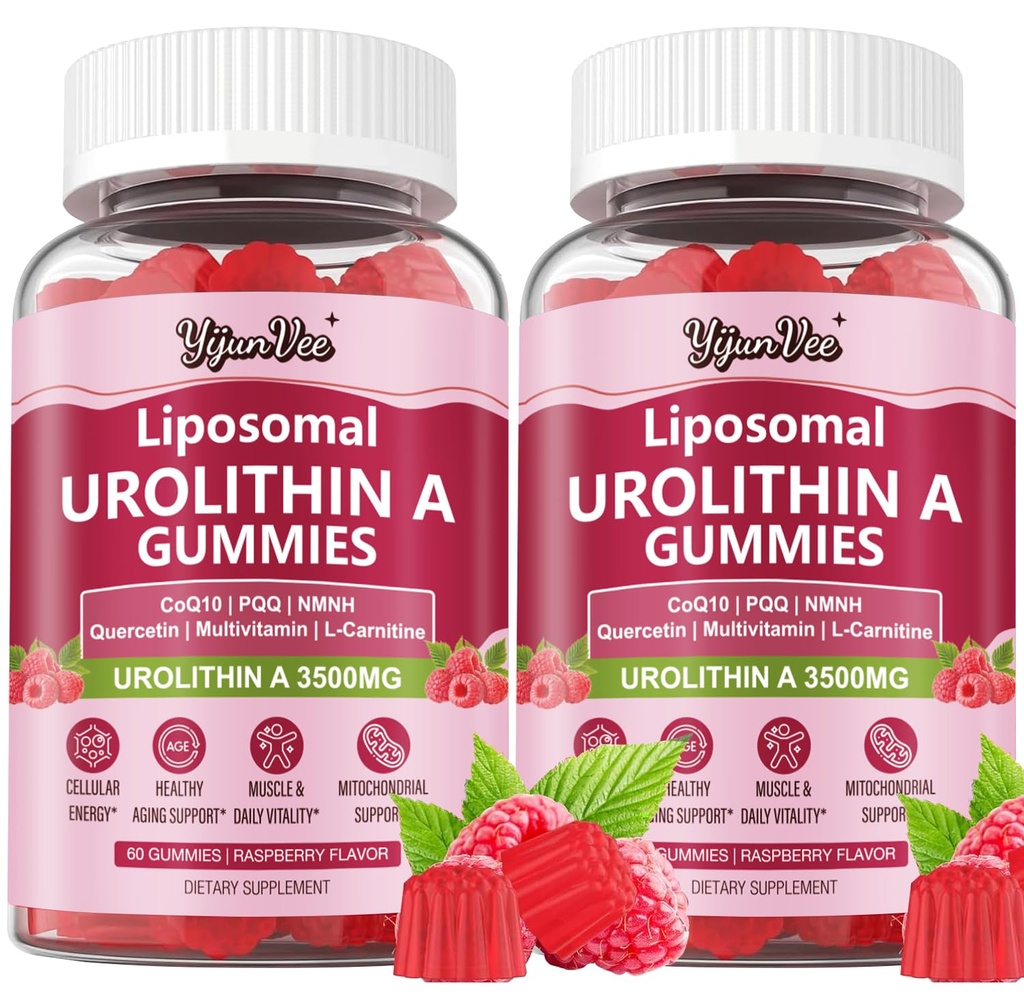 3500mg Liposomal Urolithin A Gummies, 12-in-1 High Absorption Mitopure Urolithin A Supplement for Cellular Energy & Healthy Aging Support, with CoQ10, PQQ, Trans-Resveratrol, L-Carnitine, NMNH, 120Cts