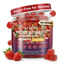 Women, 5000 mg Pre-Workout Muscle Strength & Energy Support, 0 Sugar Kretine Gummy with L-Taurine, çinko, B12 B6, Strawberry Flavor, Vegan - 120 Gummies