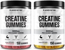 Jacked Factory Kreatine Monohidrat Gummies 5g Daily Dose (1g per Gummy) - Erkekler ve Kadınlar için Kretine Gummy, Vegan-Friendly, Travel-Friendly, Third-Party Tested - 150 Gummies, Watermelon & Lemon Gummies, Watermelon & Lemon Gummies