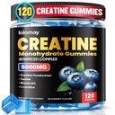 Creatine Gummies for Men & Women, 5-in-1 Complex with Taurine, L-Carnitine, Vitamin B12 & B6 Support Muscle, Strength & Recovery, 5g Creatine Monohydrate Gummies Post & Pre Workout Supplements, 120 Ct