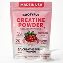Creatine for Women – Booty Builder – Packed with Collagen, Biotin, BCAAs, Hyaluronic Acid, Vitamin C & Creatine Monohydrate Powder – Lean Muscle & Skin Hydration Support – Pink Lemonade, 30 Servings