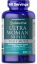 Puritan's Pride Ultra Woman 50 Plus High Potency Performance Time Daily Multivitamin with çinko, Diyetary Supplement for Health Aging & Cellular Energy Production, 2 Ay Supply, 120 Count Count Count Count
