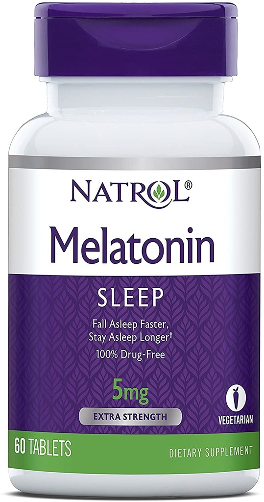 Natrol Melatonin Tablets, 5mg, 60 Count (Pack of 3)