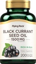 Piping Rock Black Currant Seed Oil Softgel Capsules | 1500 mg | 200 Kont | Gamma Linolenic Acid (GLA) | Non-GMO, Gluten Free Supplement