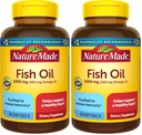 Nature Made Fish Oil Omega 3 Supplements, 1000 mg Softgels, Omega 3 Fish Oil for Health Heart Support, 90 Softgels, 45 Day Supply (Pack of 2)