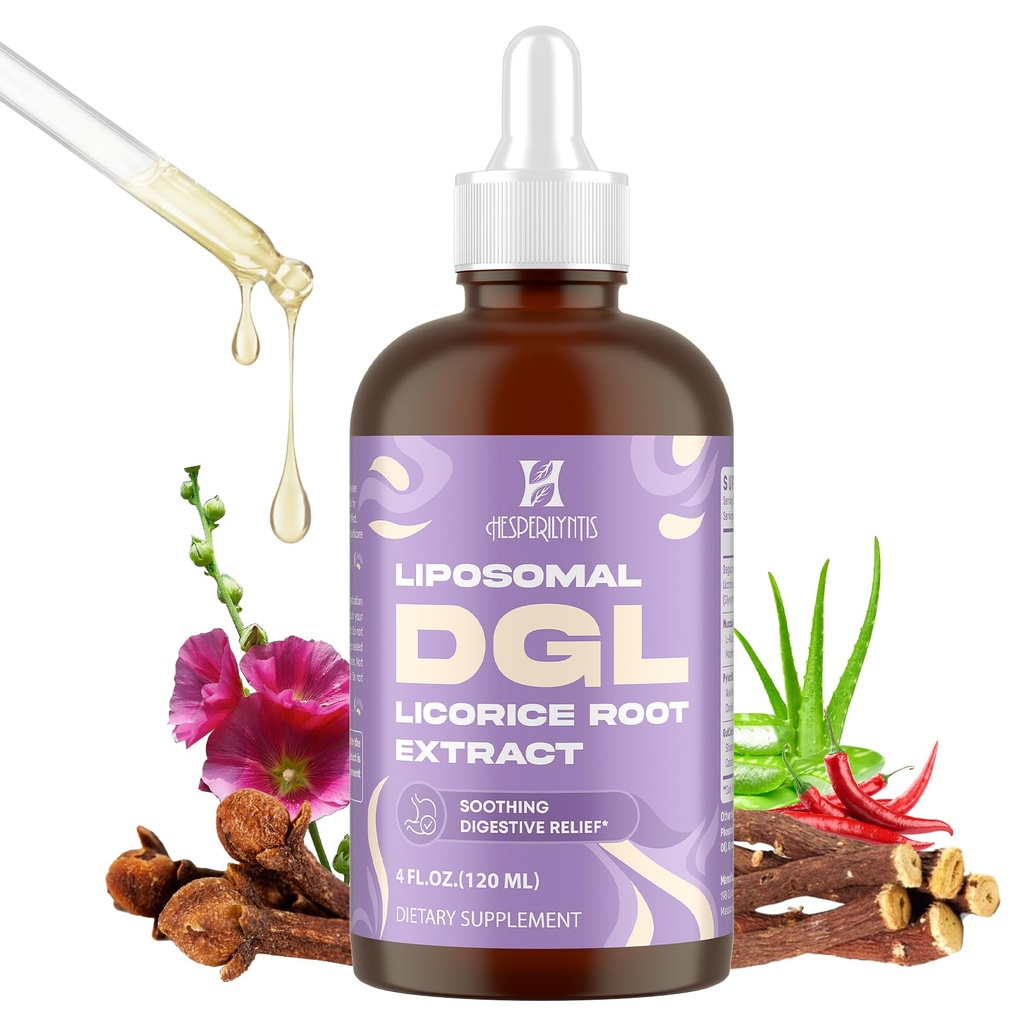Liposomal DGL Licorice Root Extract - Deglycyrrhizinated Licorice with L-Glutamine, Marshmallow, Clove, and Slippery Elm - Digestive, Stomach Lining, Elimination, Max Absorption, 60 Servings