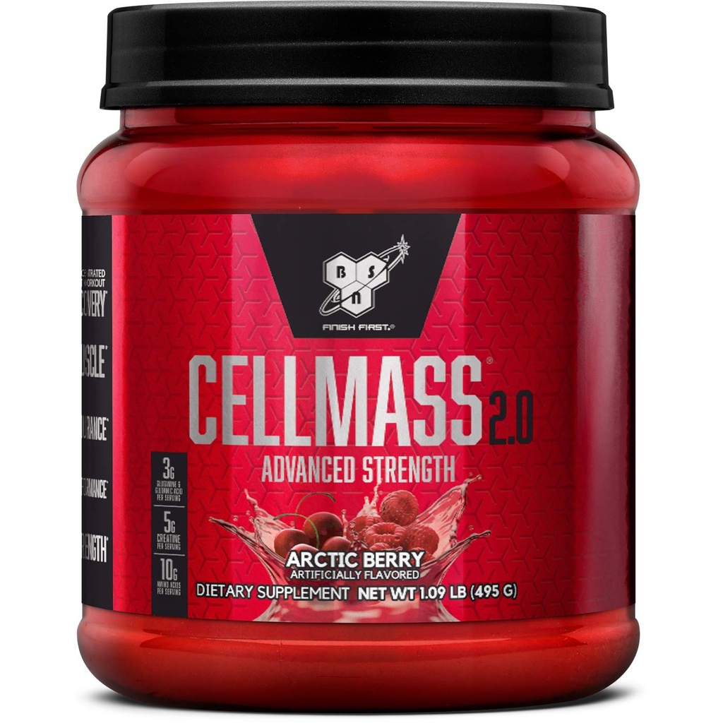 BSN CELLMASS 2.0 Post Workout Recovery with BCAA, Kretine, & Glutamine - Keto Friendly - Arctic Berry, (25 Hizmet) (1048058)