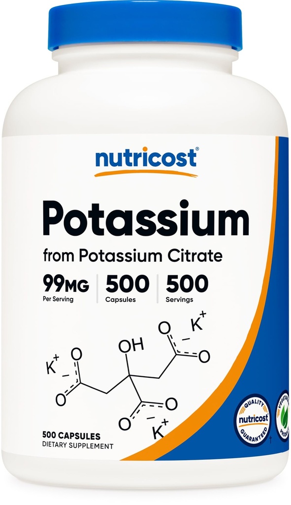 Nutricost Potassium Citrate 99mg, 500 Capsules