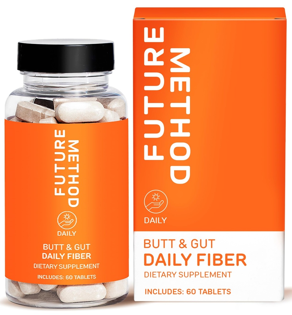FUTURE METHOD Fiber Supplement, Acacia ve Psyllium Husk Fiber Pills for Digestion (60ct)