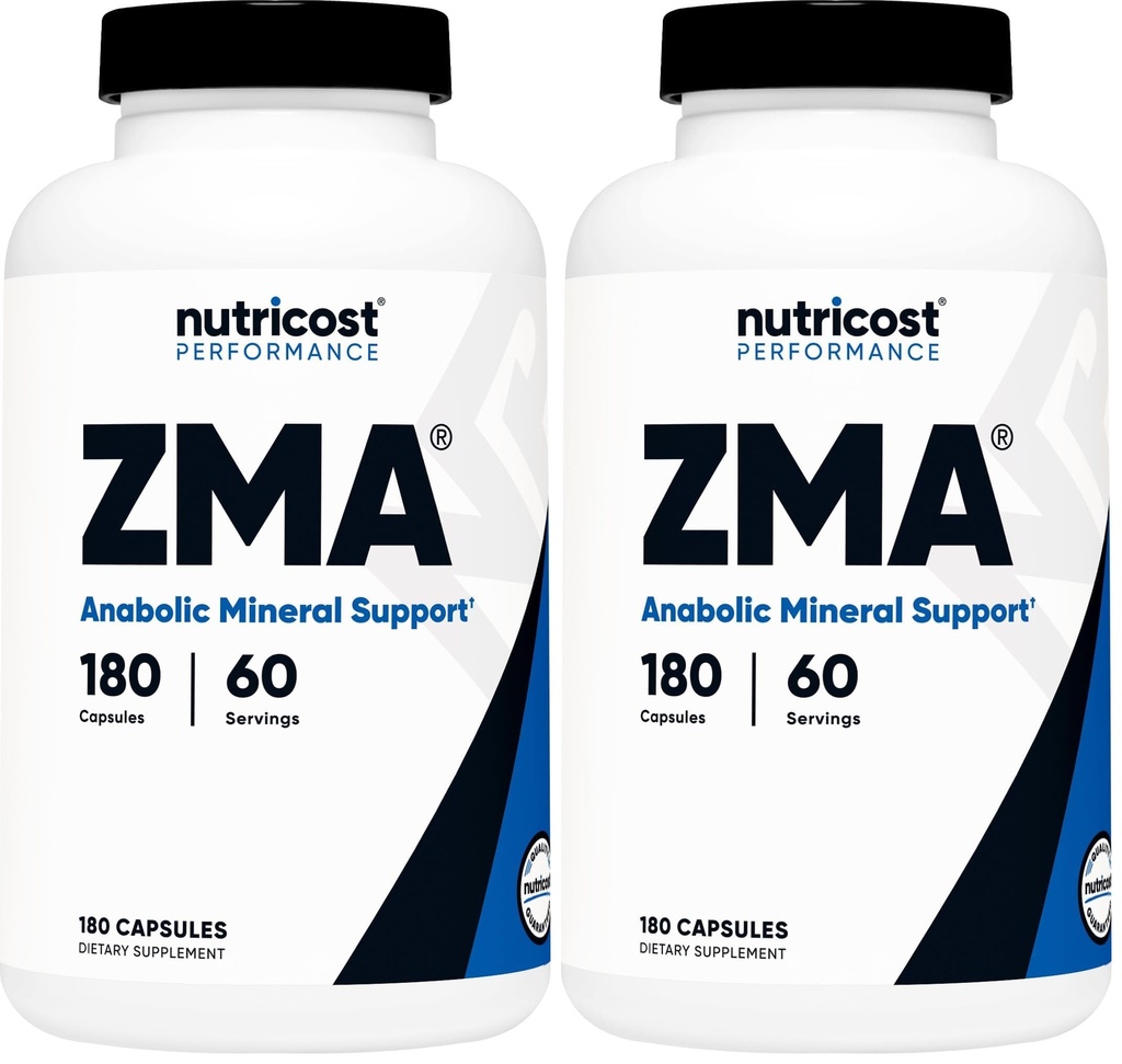 Nutricost ZMA 180 Capsules - Non-GMO and Gluten Free ZMA Supplement (Pack of 2)