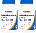 Nutricost L-Methylfolate 15mg, 120 Capsules (5-MTHF) - Vegan, Non-GMO, Gluten Free (Pack of 2)