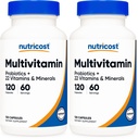 Nutricost Multivitamin with Probiotics 120 Vegetarian Capsules - Packed with Vitamins & Minerals (Pack of 2)