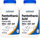 Nutricost Pantothenic Acid (Vitamin B5) 500mg, 240 Capsules (Pack of 2)