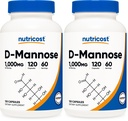Nutricost D-Mannose 1000mg Per Serving, 120 Capsules - 500mg Per Capsule, Urinary Tract Health, Non-GMO and Gluten Free (Pack of 2)