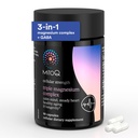 MitoQ Triple Magnesium Complex | Magnesium Glycinate, Taurinate, Oxide with GABA for Heart Health, Stress Management, & Deeper Sleep | High Absorption | 90 Capsules