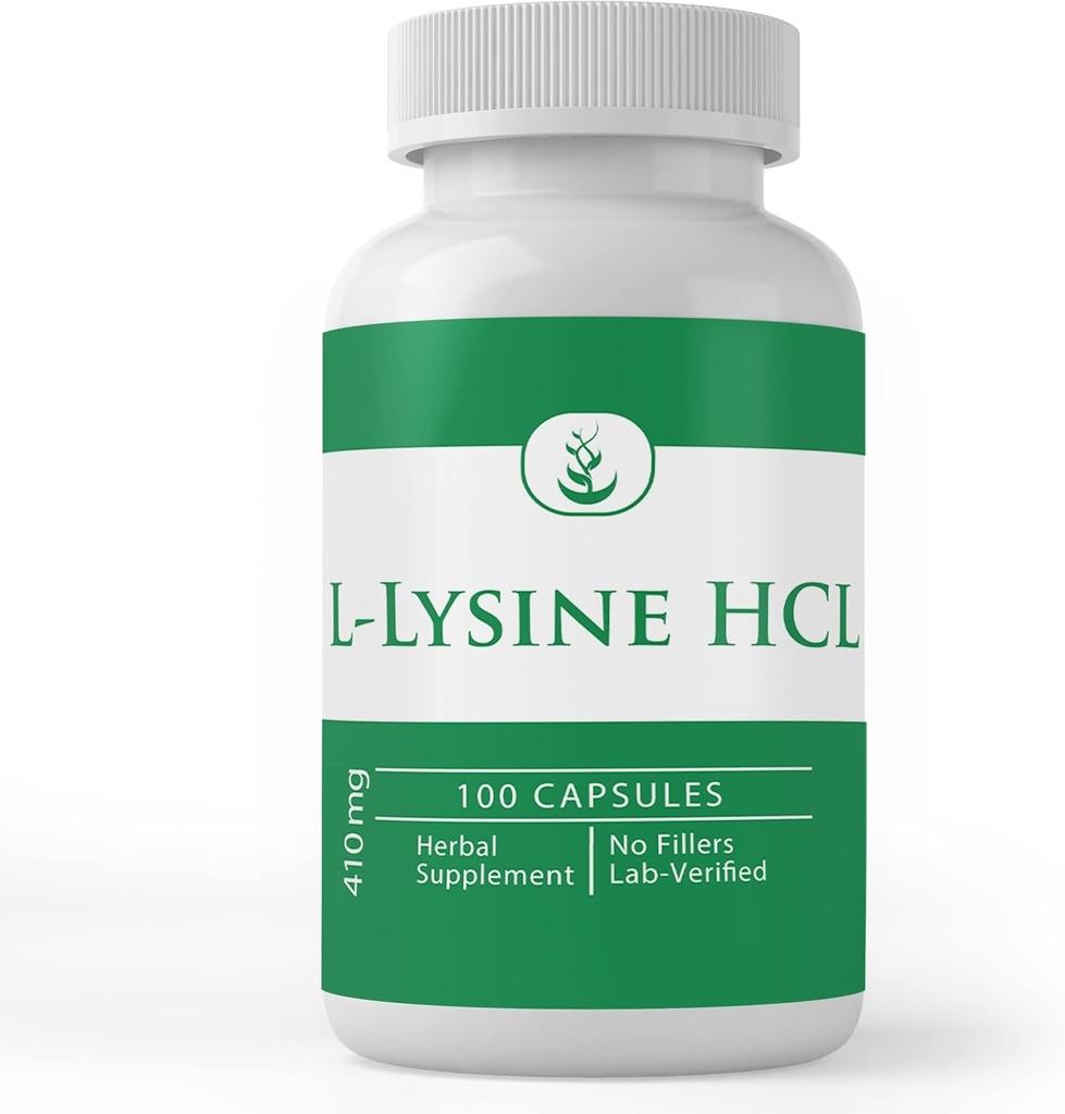 PURE αρχικά ΣΥΣΤΑΤΙΚΑ L-Lysine HCL (100 κάψουλες) Πάντα καθαρό, χωρίς πρόσθετα ή πληρωτικά, Εργαστήριο Επαληθευμένο