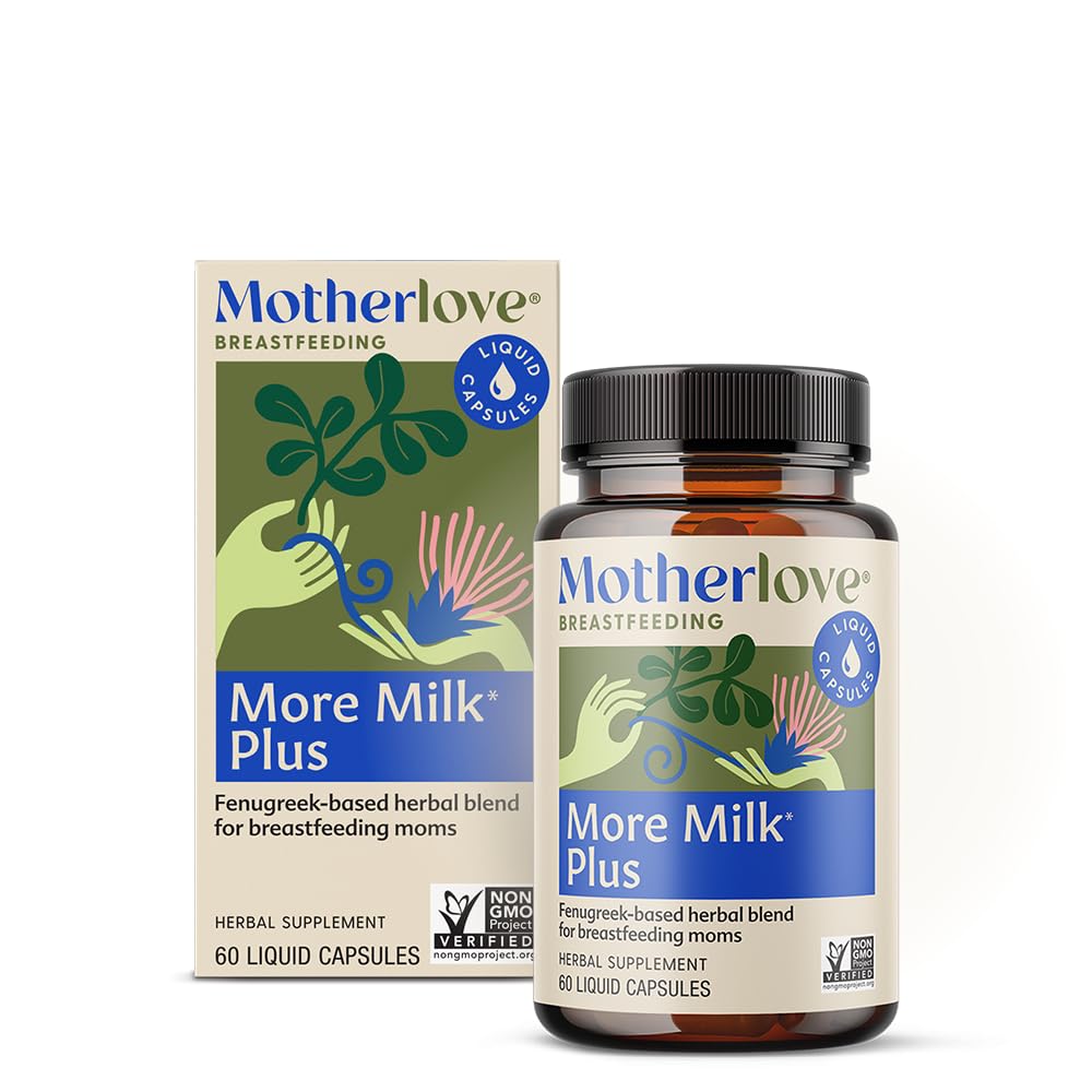 Motherlove More Milk Plus (60 Liquid caps) Fenugreek-Based Lactation Supplement to Support Mother Milk Supply – Non-GMO, Organic Herbs, Vegan, Kosher, Soy-Free