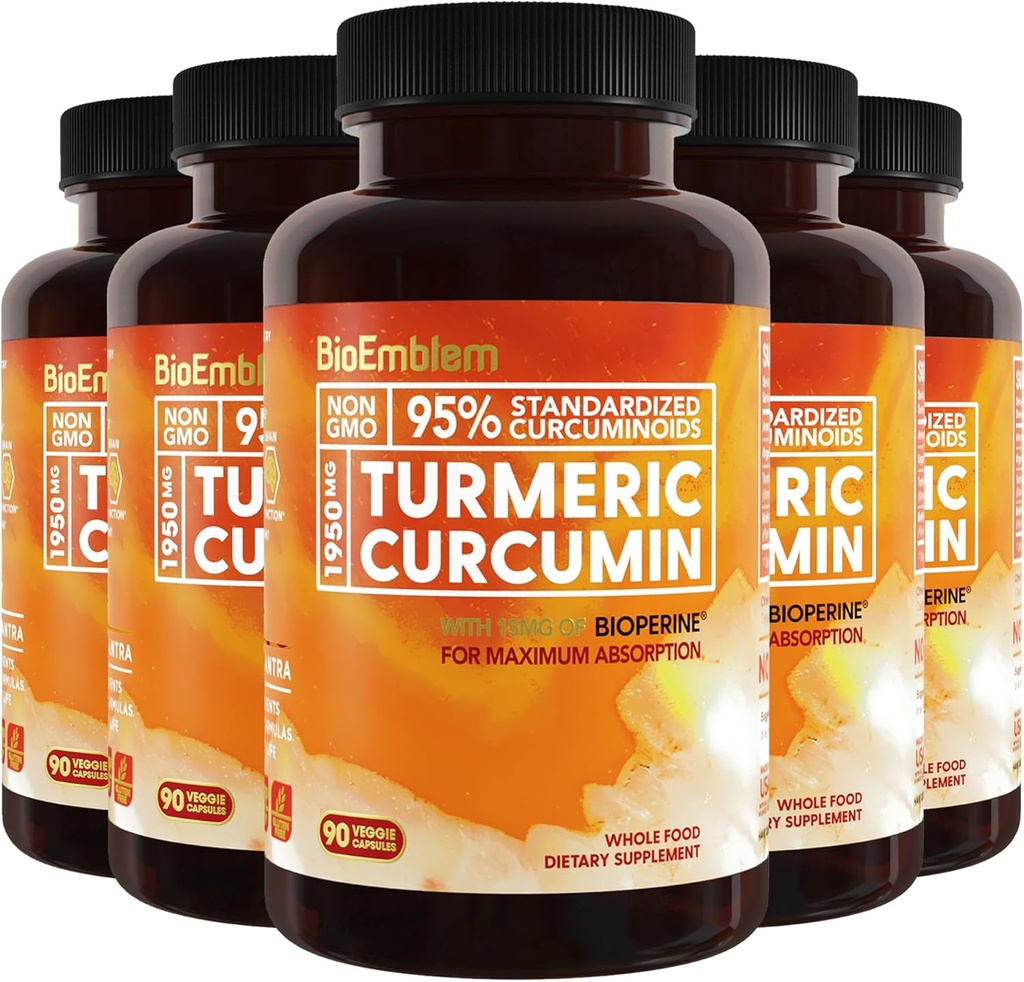 BioEmblem Turmeric Curcumin συμπλήρωμα με BioPerine 