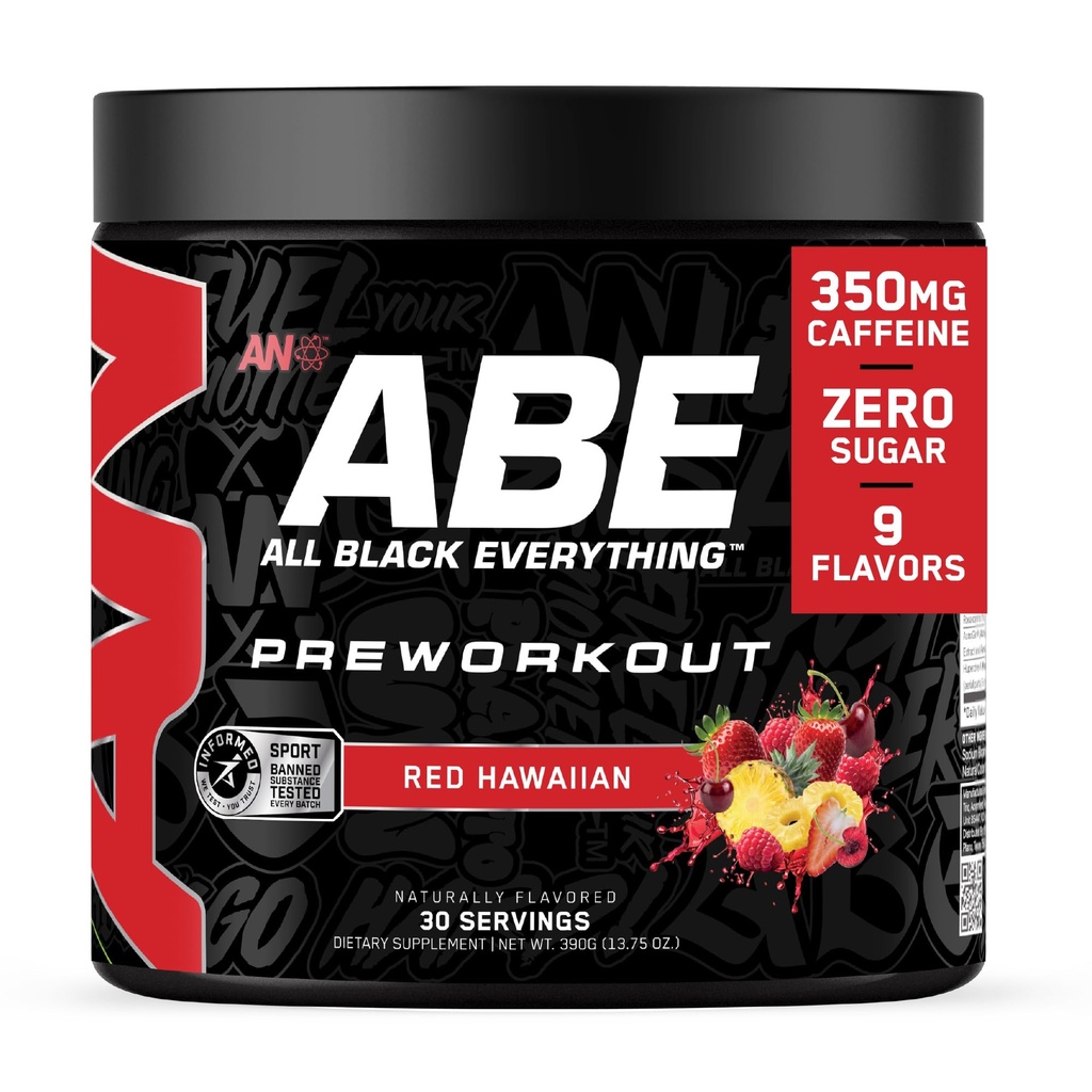 All Black Everything Pre-Workout Powder | Preworkout Energy Drink Mix | 350mg Caffeine | Beta Alanine & Citrulline | Energy Supplement for Men & Women | Red Hawaiian | 30 Servings