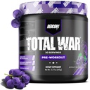 REDCON1 Total War Pre Workout, Grape - Fast Acting Caffeinated Preworkout for Men + Women with Beta Alanine - Contains Citrulline Malate for Increased Pump, Blood Flow (30 Servings)