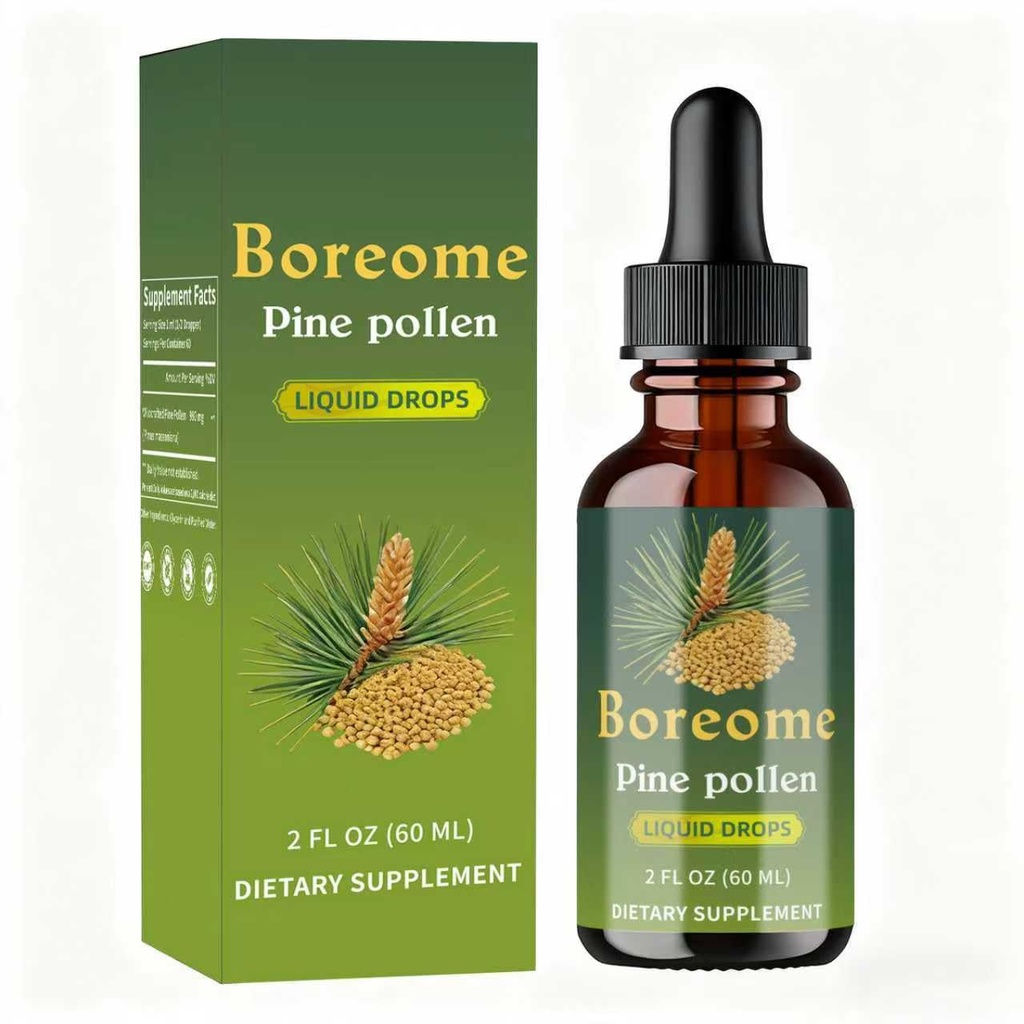 Pine Pollen Tincture - Pine Pollen Powder Liquid Drops for Men & Women - Vegan, Sugar & Alcohol-Free Supplement - 2 fl oz