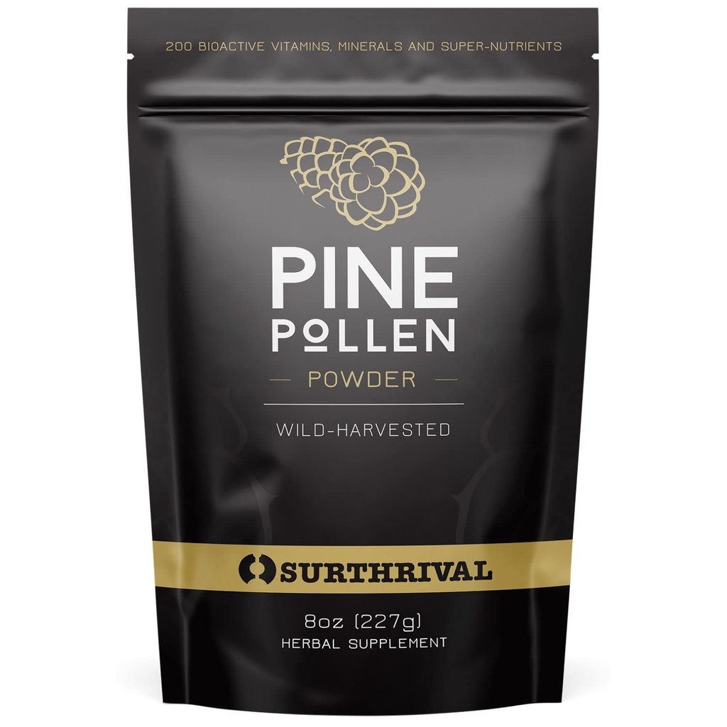 Surthrival: Pine Pollen Powder (8 oz), Wild Harvested, Energy & Endurance Restoration